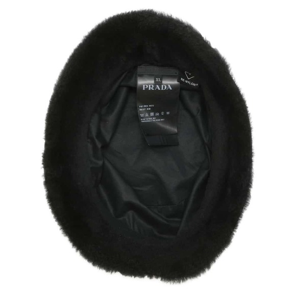 Prada Bucket Hat Re Nylon Shearling Black - Picture 5 of 15